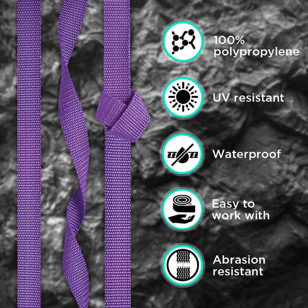 TECEUM TECEUM 1.5 Inch Webbing Purple 10 Yards 1.5 Webbing for Climbing Outdoors Indoors Crafting DIY nw