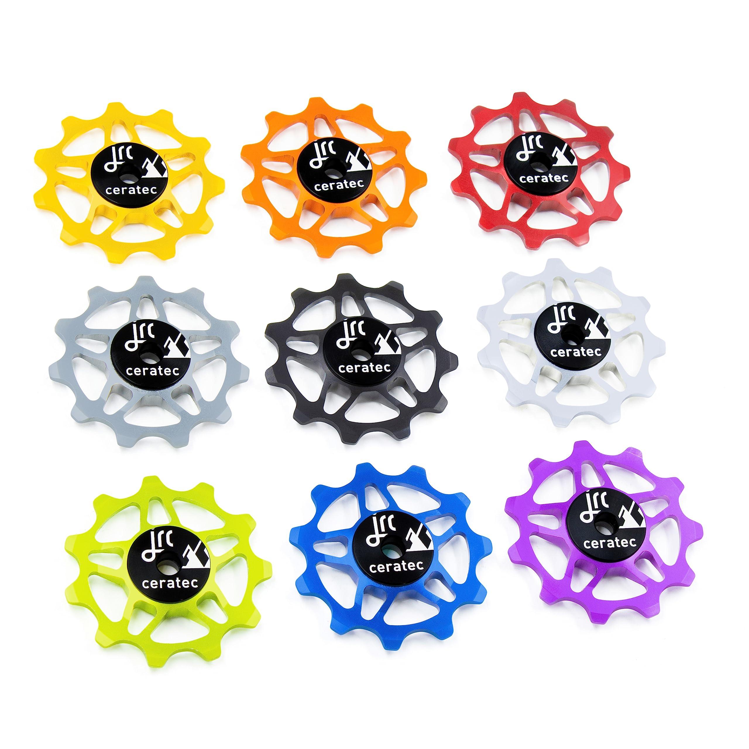 JRC Components JRC Components 11T Ceramic Pulley Wheels | Compatible with Shimano Dura Ace R9250 | Hybrid Ceramic Derailleur Pulley Wheel Suitable with Shimano 12 Speed | Rear Derailleur Pulley Wheels - Red