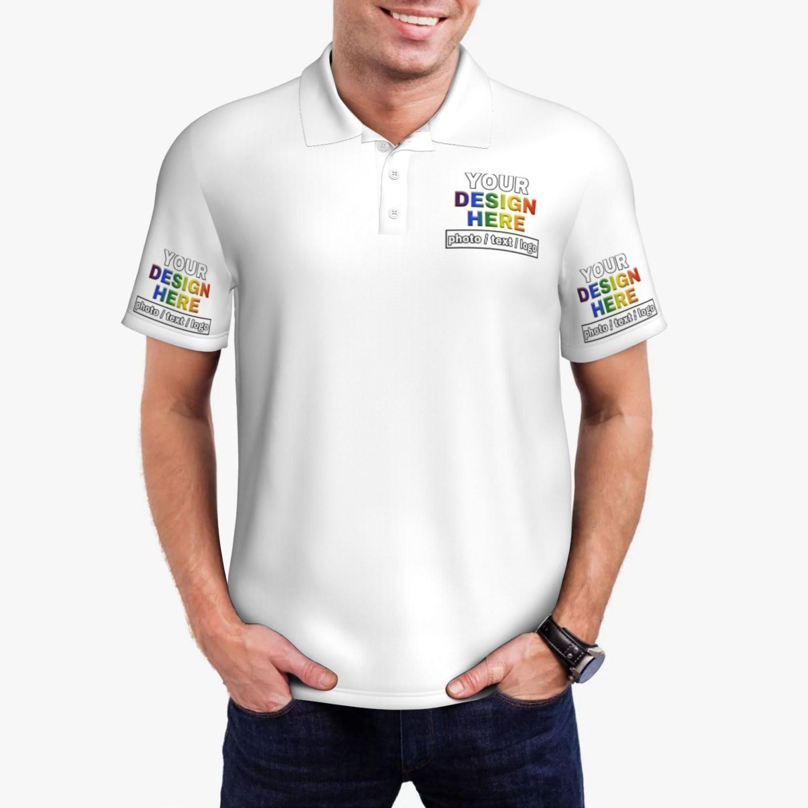 NineFit Basics Custom Polo Shirt Design Your Own Classic Custom Polo Shirts Basic Custom Polo Shirt Men Custom Gifts,XX-Large