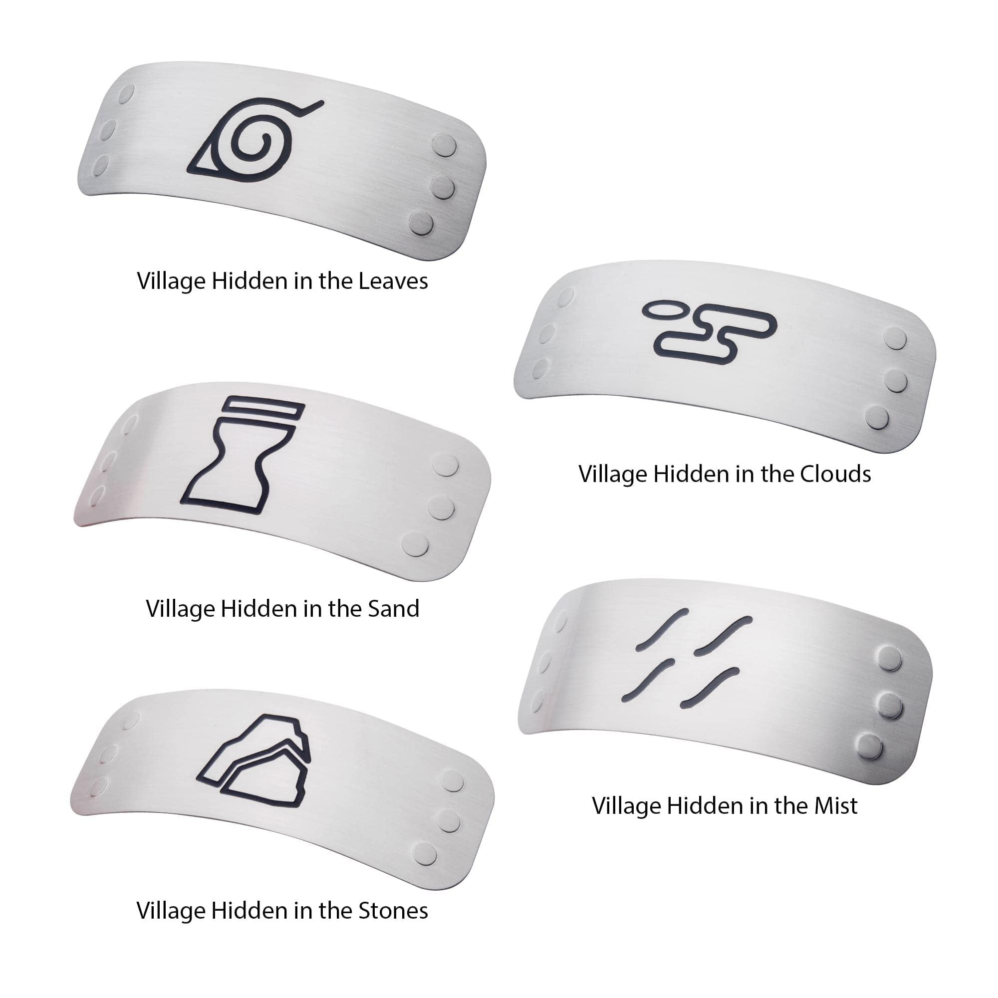 Naruto Naruto Cosplay Headband Set With 4 Village Plates