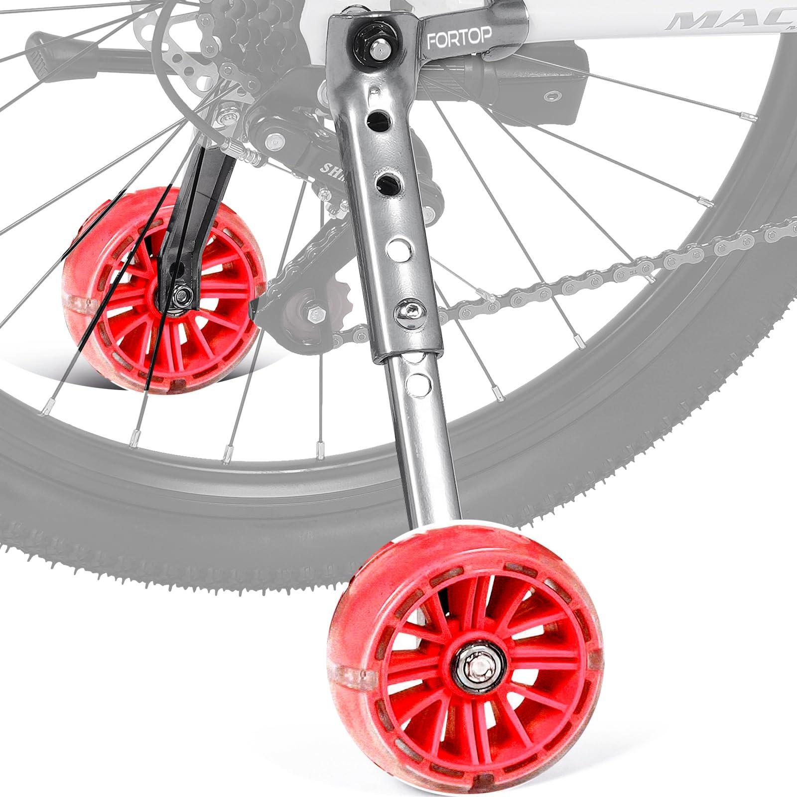FORTOP FORTOP Bike Training Wheels, Pair of Heavy Duty Rear with Stabilizers Mounted Kit for 16 18 20 22 inch Kids Boy Girls Variable Bike (Red, 16-24 Inch)
