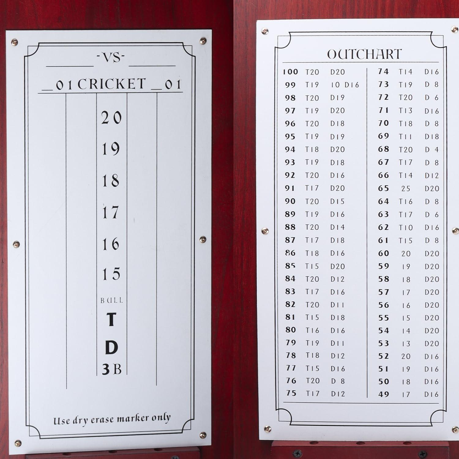 GSE Games & Sports Expert GSE Games & Sports Expert Professional Solid Wood Classic Dartboard Cabinet with Sisal/Bristle Dartboard, Scoreboard, and 6 Steel Tip Darts, Easy Assembly Complete with All Accessories (Deluxe Cherry)