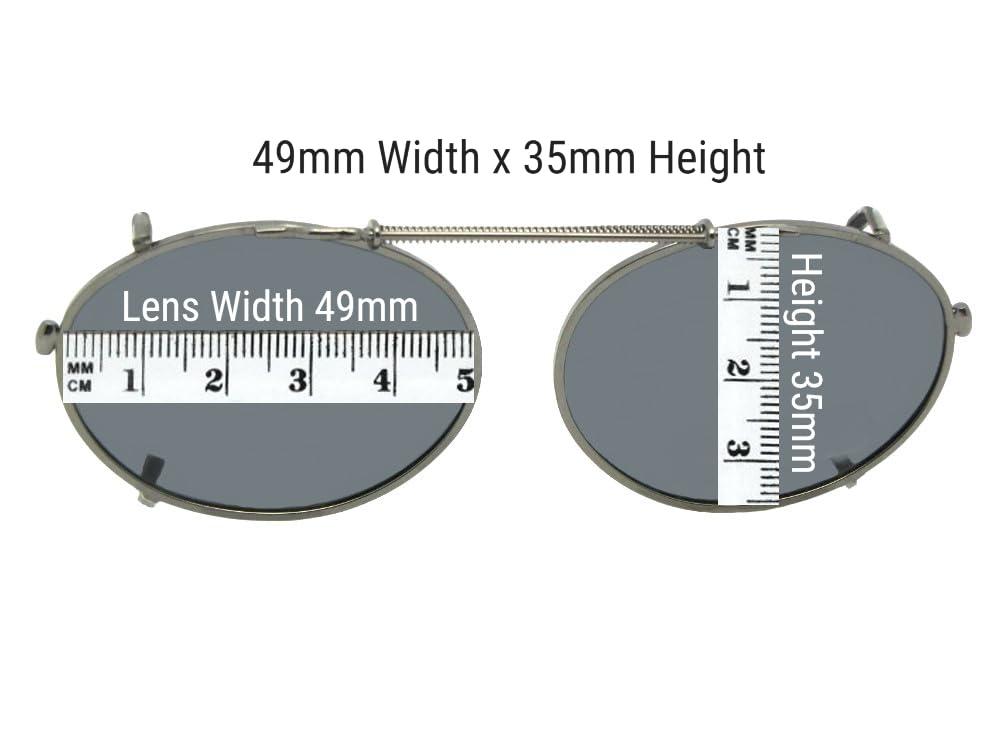 Sunglass Rage Oval Non Polarized Gray Lens Clip On Sunglasses (Lite Pewter -NON Polarized Gray Lens, 53mm x 39mm)