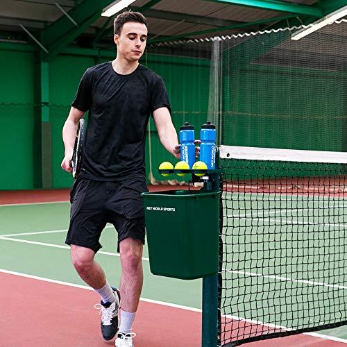 Vermont Vermont Tennis Court Trash Can & Shelf | Durable PVC with Aluminum Bracket