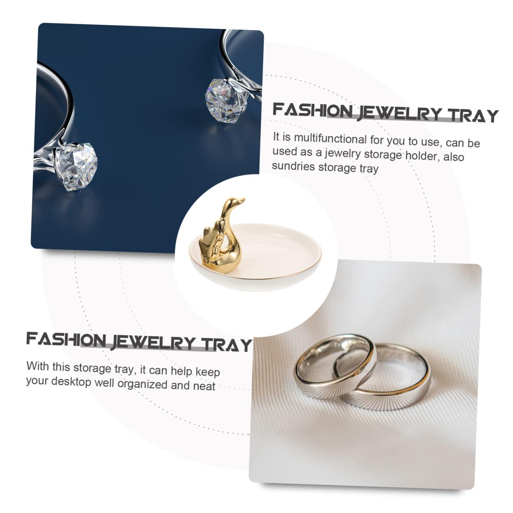 FONDOTIN FONDOTIN Ceramic Jewelry Dish Jewellery Dish Tray Decorative Tray Ceramic Jewelry Plate Ceramic Jewelry Holder Decorative Ring Dish Ceramic Jewelry Tray Lipstick Plate Trinket Storage Plate