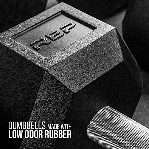 REP Fitness Rep Rubber Hex Dumbbells, 110 lb Single