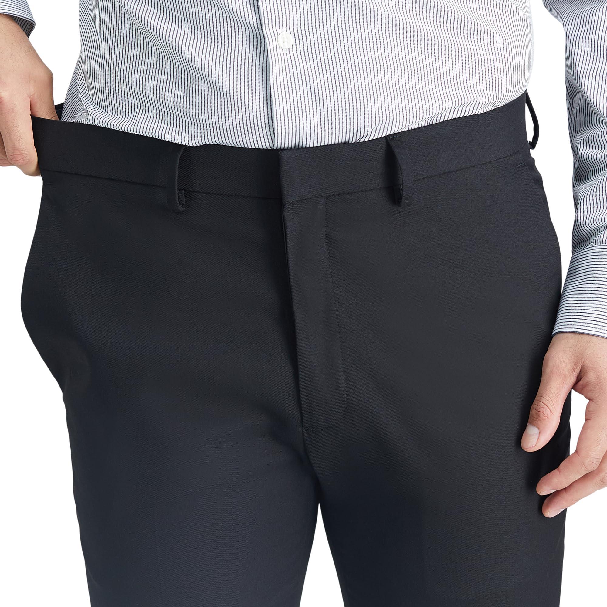 Kenneth Cole Reaction Kenneth Cole Reaction Men's Slim Fit Solid Performance Dress Pant, Black, 36W x 32L