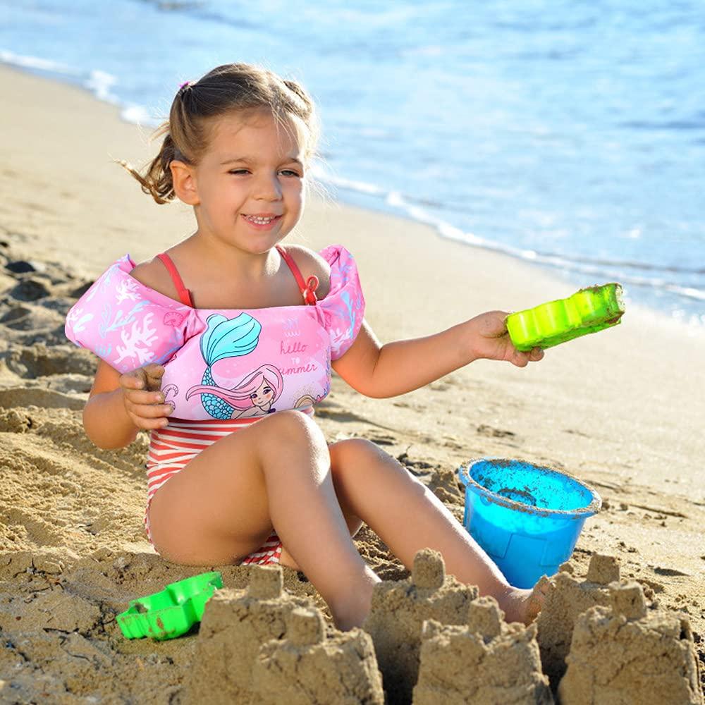 Biange Biange Toddler Swim Vest, Swim Floaties Pool Float for Kids 20-30-50+ lbs, Puddle/Beach Swimming Jumper, Boys/Girls Learn to Swim
