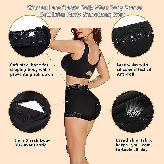 PNZLZIA PNZLZIA Womens Curvy Fajas Calzoncillos,Faja Tummy Control Butt Lifting Shorts,Curvy Fajas Panty (Black,Large)