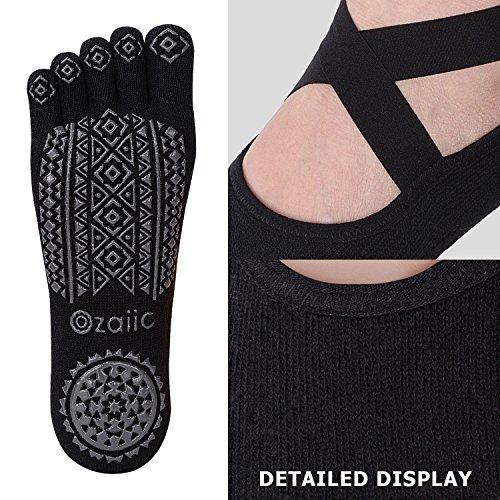 Ozaiic Ozaiic Yoga Socks for Women with Grips, Non-Slip Five Toe Socks for Pilates, Barre, Ballet, Fitness