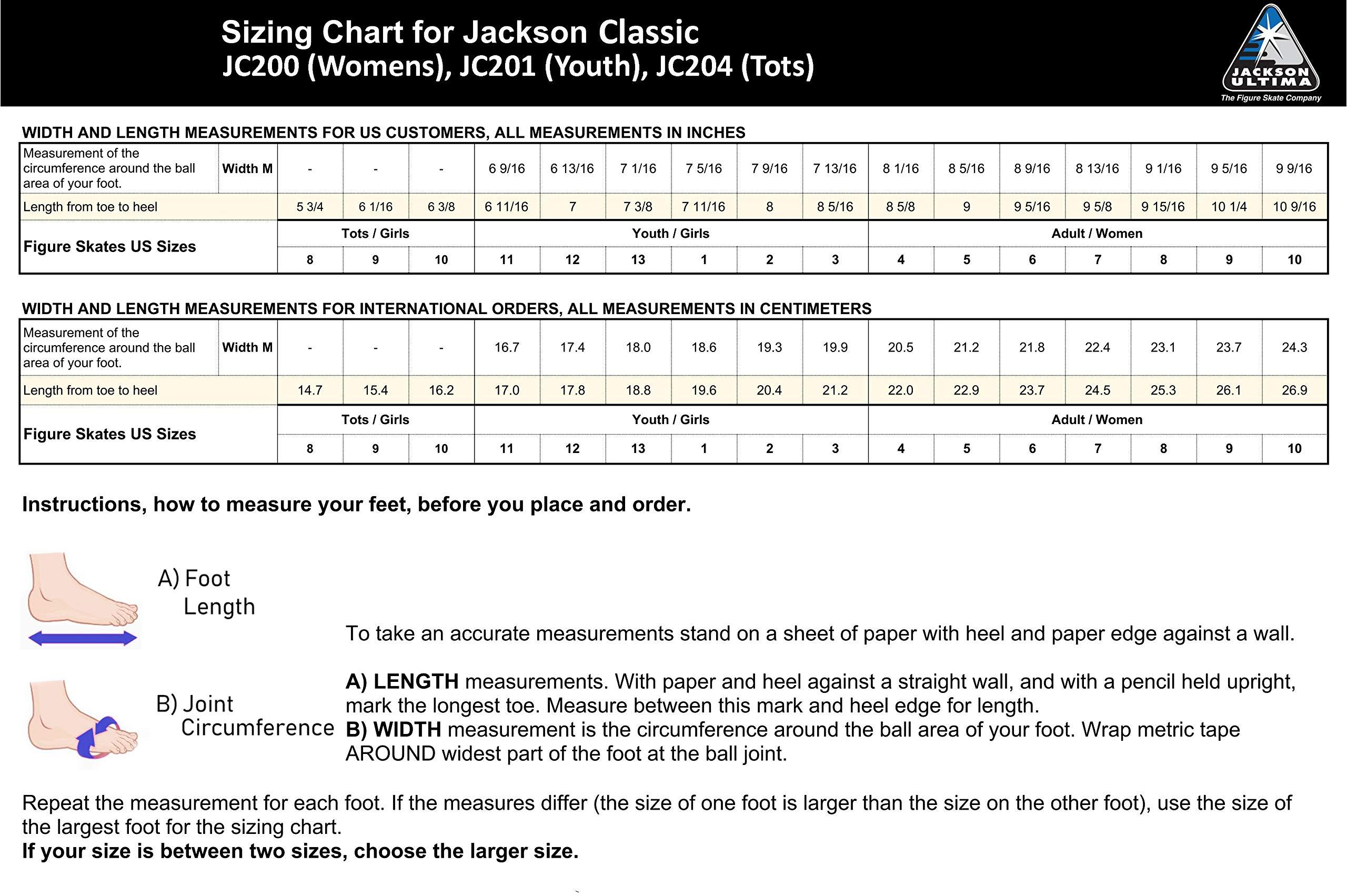 Jackson Ultima Jackson Classic 200 Womens/Girls Figure Ice Skates, Medium Width, Womens Size 7 with Centipede Skate Guard