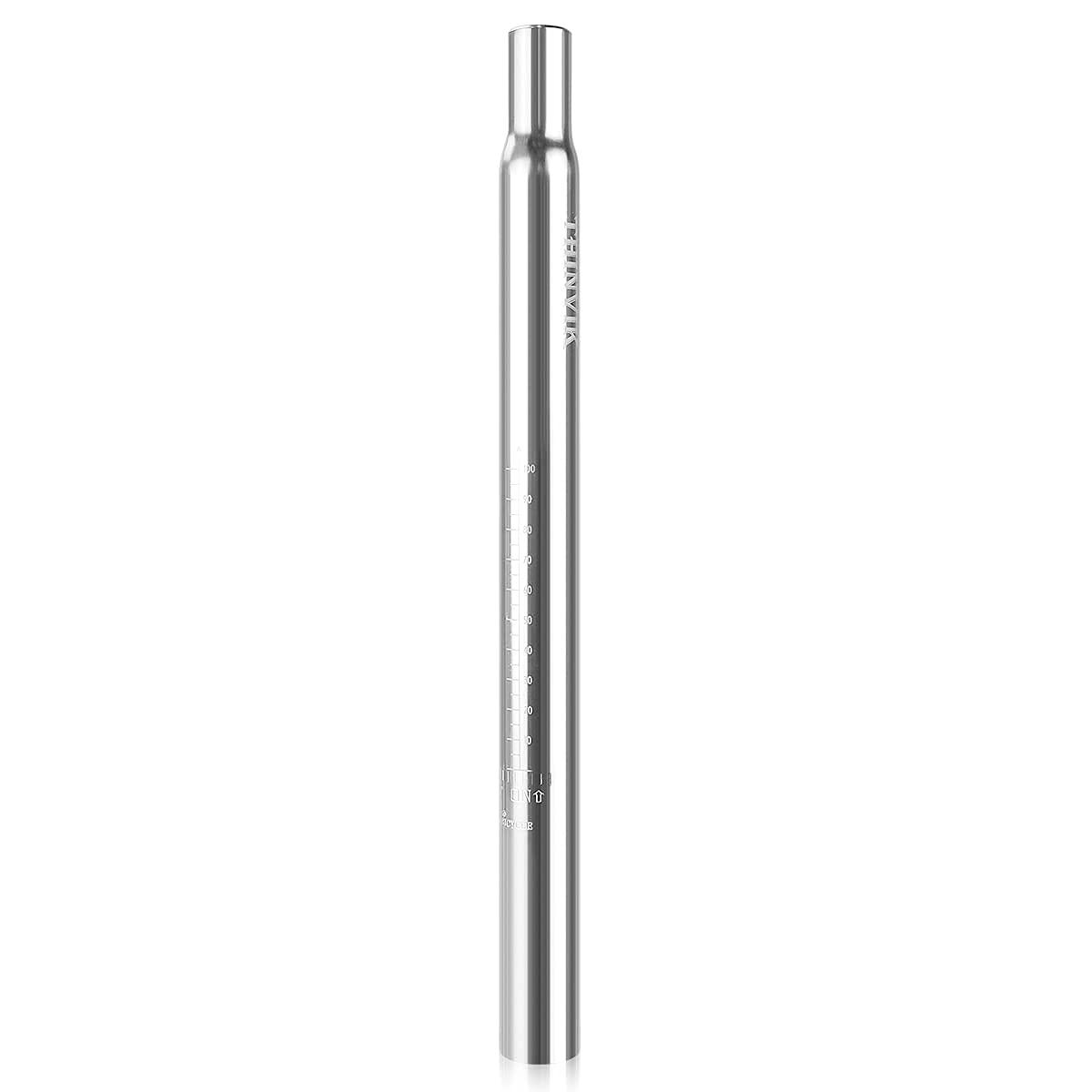 Thinvik Thinvik Bike Seat Post,Polished Aluminum Alloy,350mm ,Mountain &Road Bicycle Fixed Gear Cycling Seatpost 25.4/27.2/28.6/30.4/30.8/31.6mm ,Silver Seat Post Replacement-28.6mm