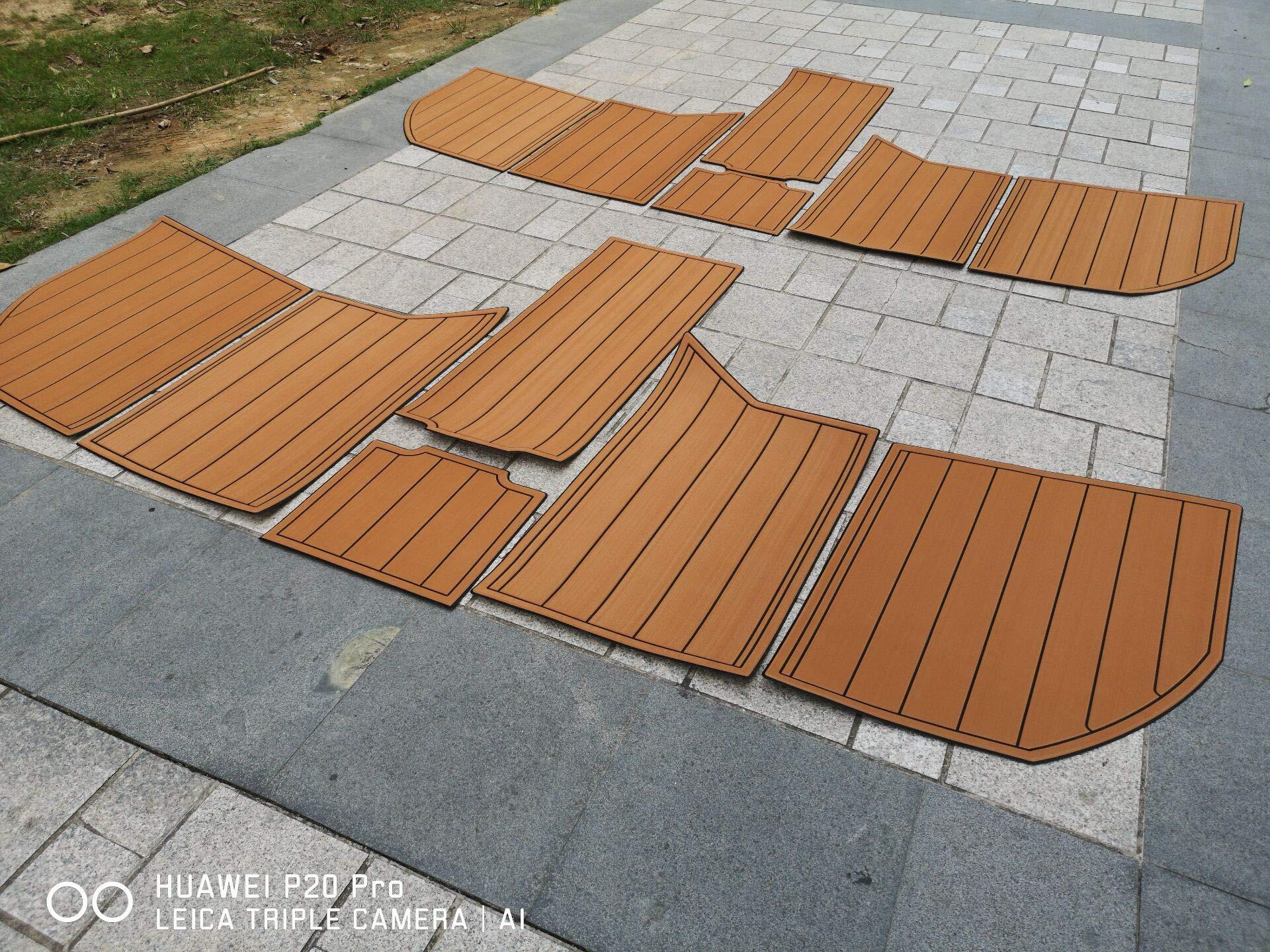 ZY ZY MasterCraft 214 Swim Platform Pad 1/4" 6mm EVA Teak Decking (New Light Brown with Black Lines)