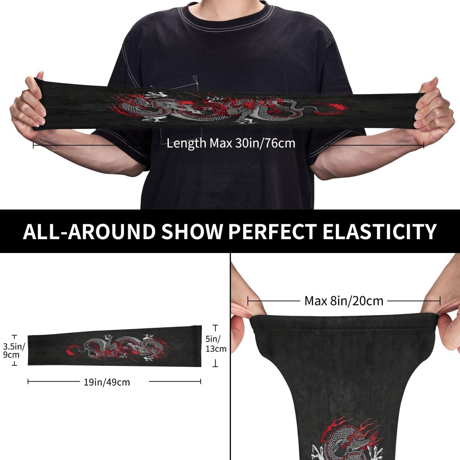 ASYG ASYG Funny Cool Red Dragon Cooling Arm Sleeves Sun Protection Unisex for Sports, Cycling, Golf Dragon Sleeves
