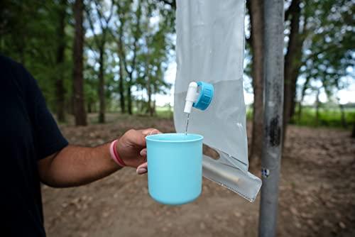 ust ust 10L Roll-Up Collapsible Water Carrier with Wooden Handles and BPA Free, Transparent Construction for Drinking, Bathing, Camping, Hiking and Outdoor Survival, White (20-02131-10)