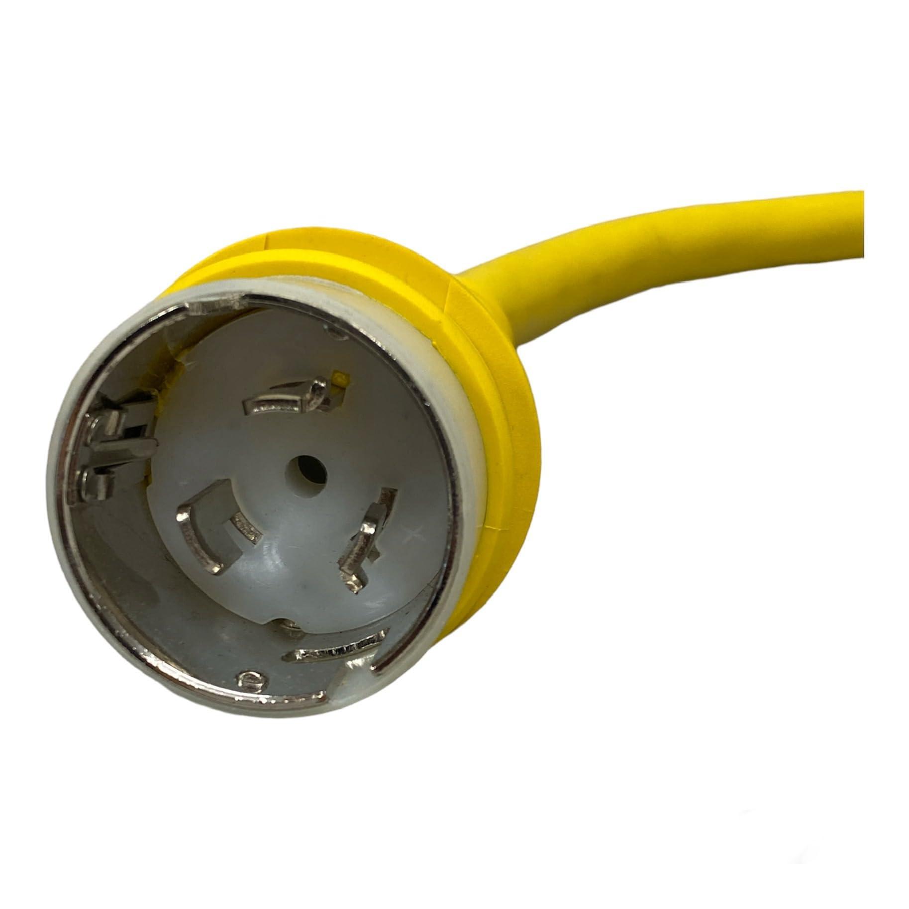 Amp Up Amp Up Marine & RV Cords 125/250 Volt 50 amp Marine Shore Power Boat Cord, Yellow, 100 ft, 6 Gauge, 4 Conductors, ETL Listed #6/4 Stow Cable - 21510