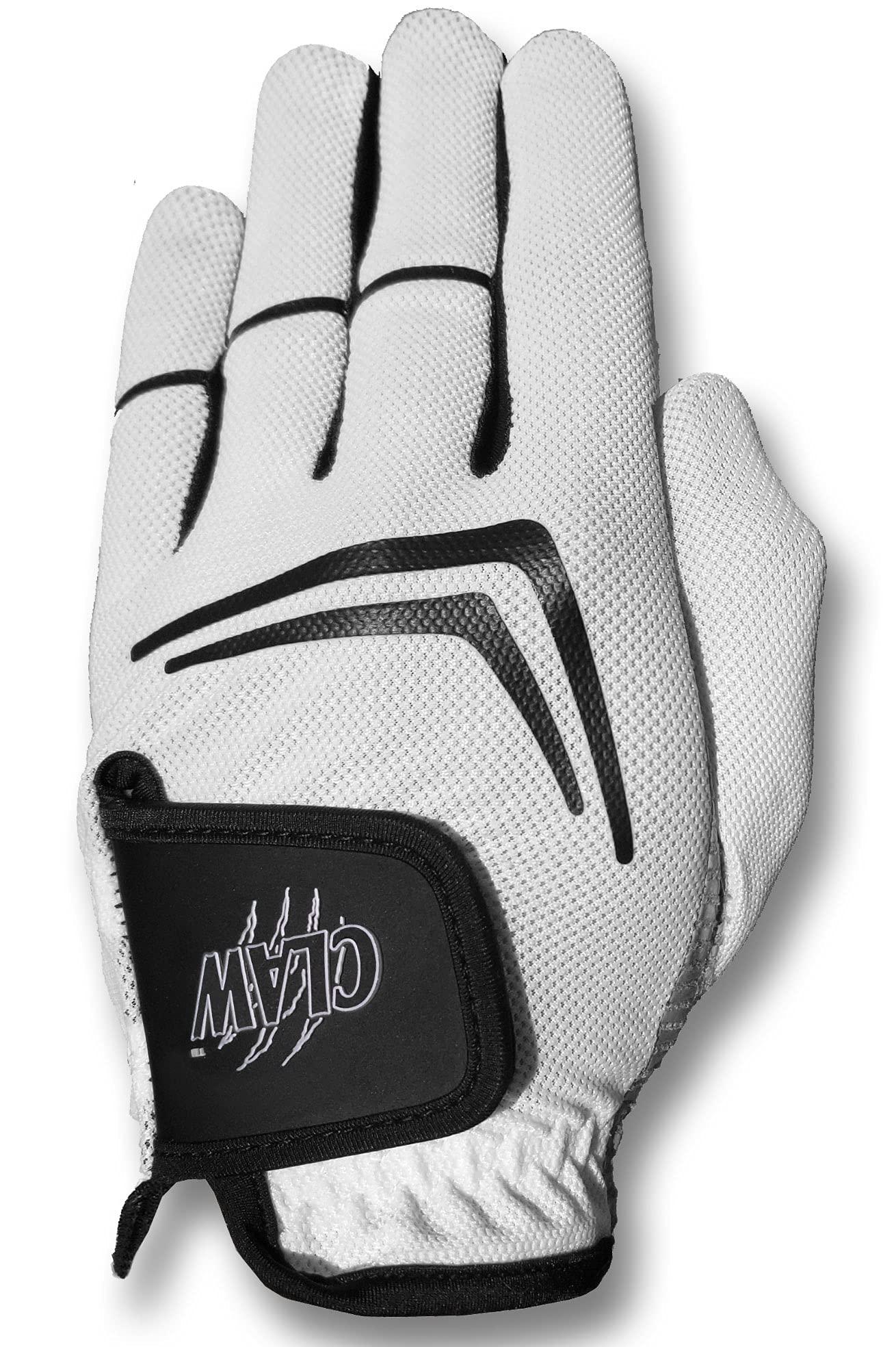 CaddyDaddy CADDYDADDY Claw Golf Gloves for Men | Flex-Mesh Design for Cool Ventilation | Lasts 3-5 Times Longer than Leather | Silicone-Web Coating for Maximum Grip | 100% Machine-Washable | WHITE | LH-CADET MED