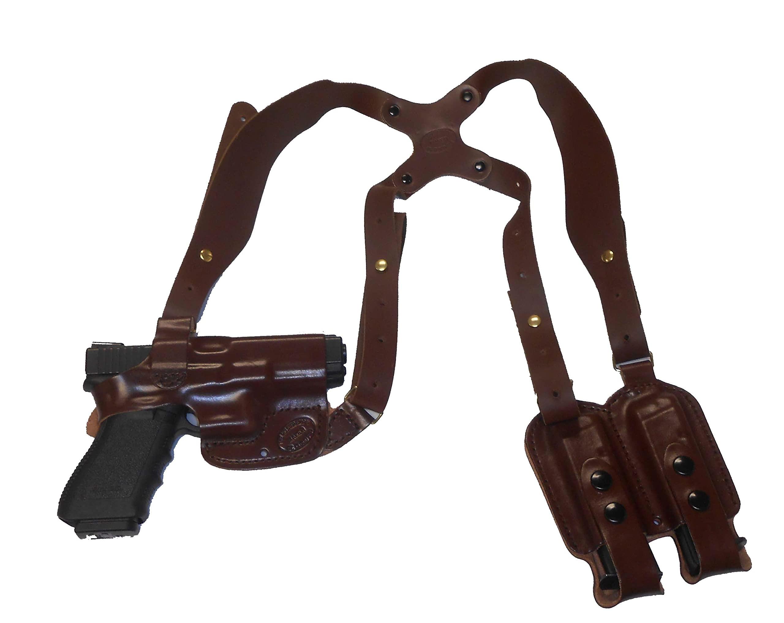 The Holster Store Horizontal Shoulder Holster for Glock 17 19 22 23 26 27 32 33 36 - Chest Holster - The Holster Store (Black, Left)