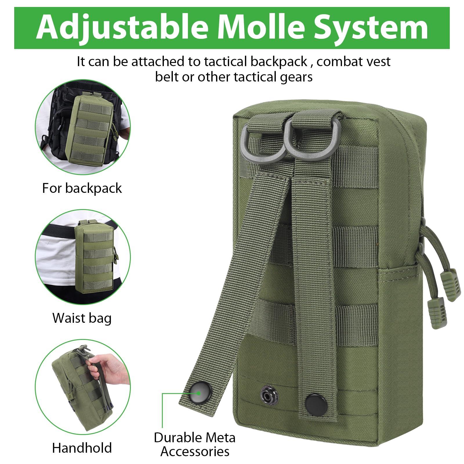 FUNANASUN FUNANASUN 2 Pack Molle Pouches Tactical Pouch Small Molle Pouch Compact Water-Resistant EDC Pouch Molle Bag