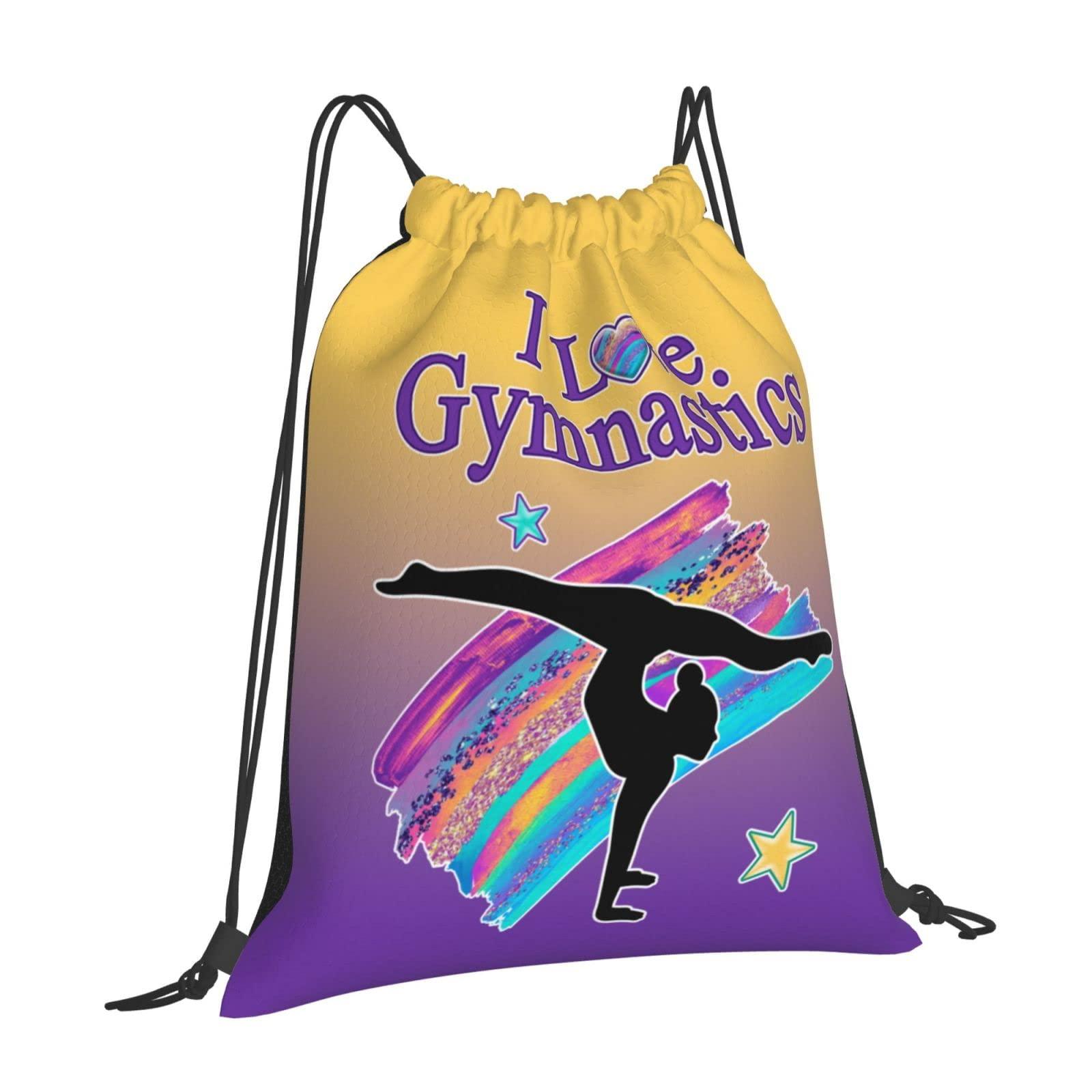 LULYKINI LULYKINI Gymnastics Drawstring Bags For Women Gymnast Drawstring Backpack Water Resistant String Bag Sports Gym Bag