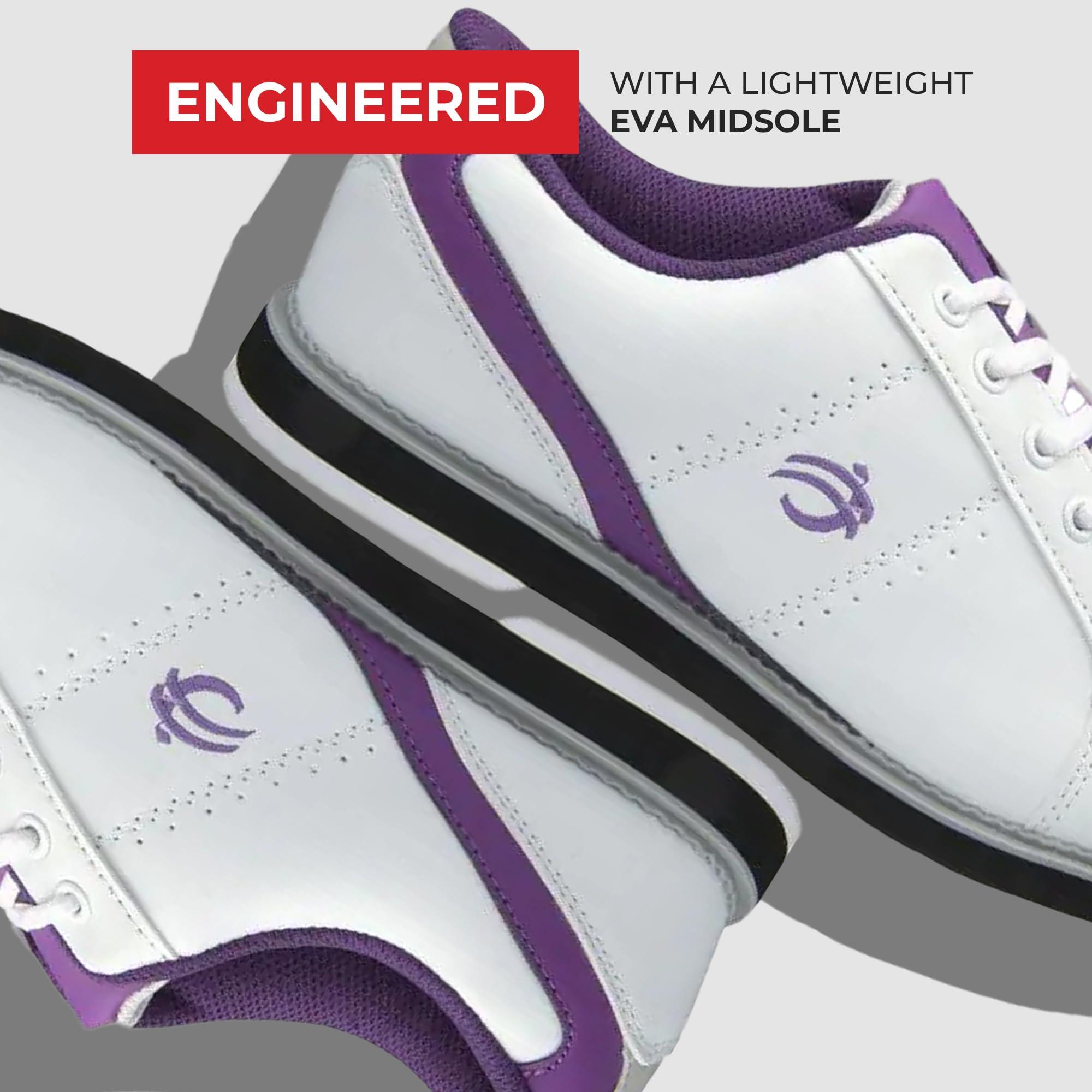 BSI BSI Women\'s 460 Classic Bowling Shoe - Lightweight Shoes with Cushioned Support for Women, Purple & White, Size 11