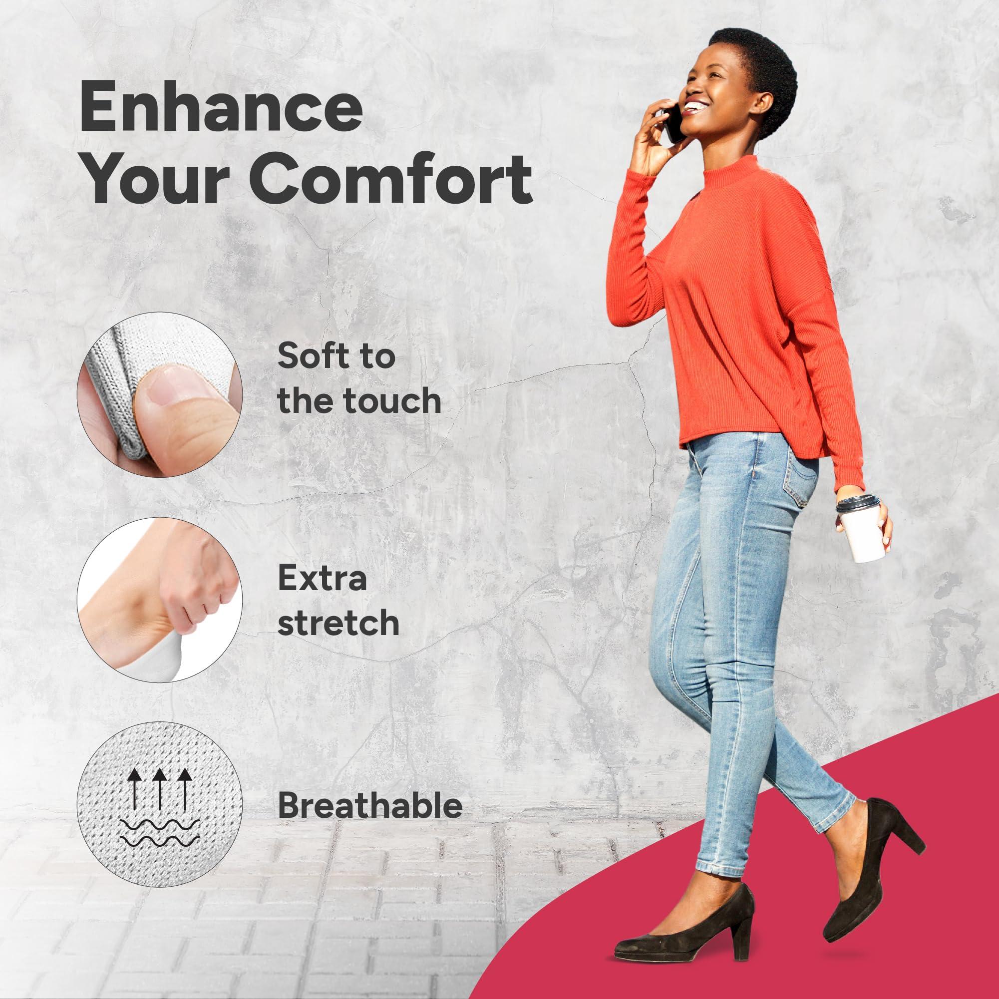 Eedor Eedor Women's No Show Socks, Comfy and Breathable Non-Slip, Low Cut Invisible Liner Socks for Casual and Formal Wear, Durable, Soft, Stretchable Fabric - 3 Pairs, Large, Size 8-10 - White