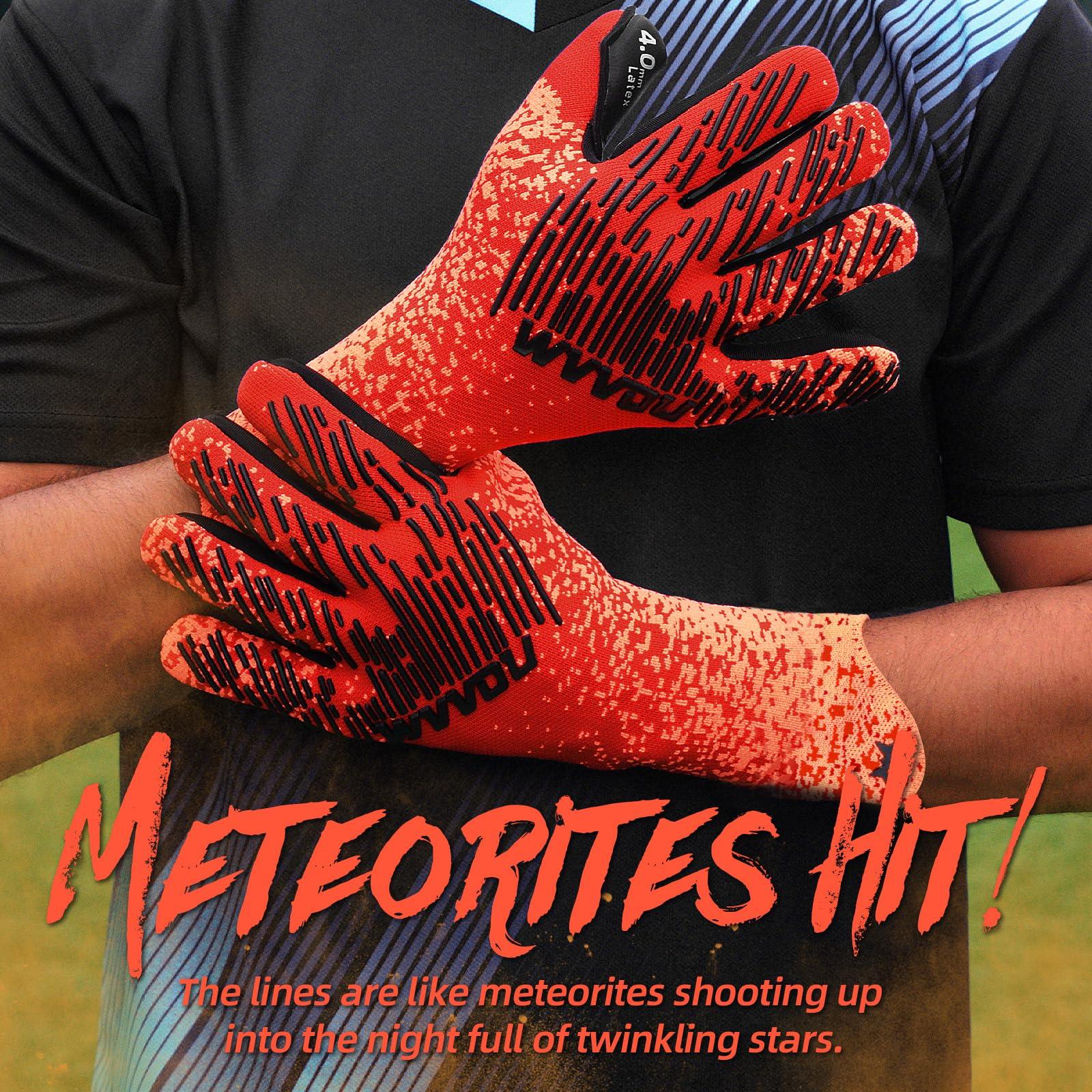 WVVOU WVVOU Soccer Goalie Gloves Youth Adults, High Performance Goalkeeper Gloves, Breathable Soccer Gloves, 4+3mm Super Grip for The Toughest Saves