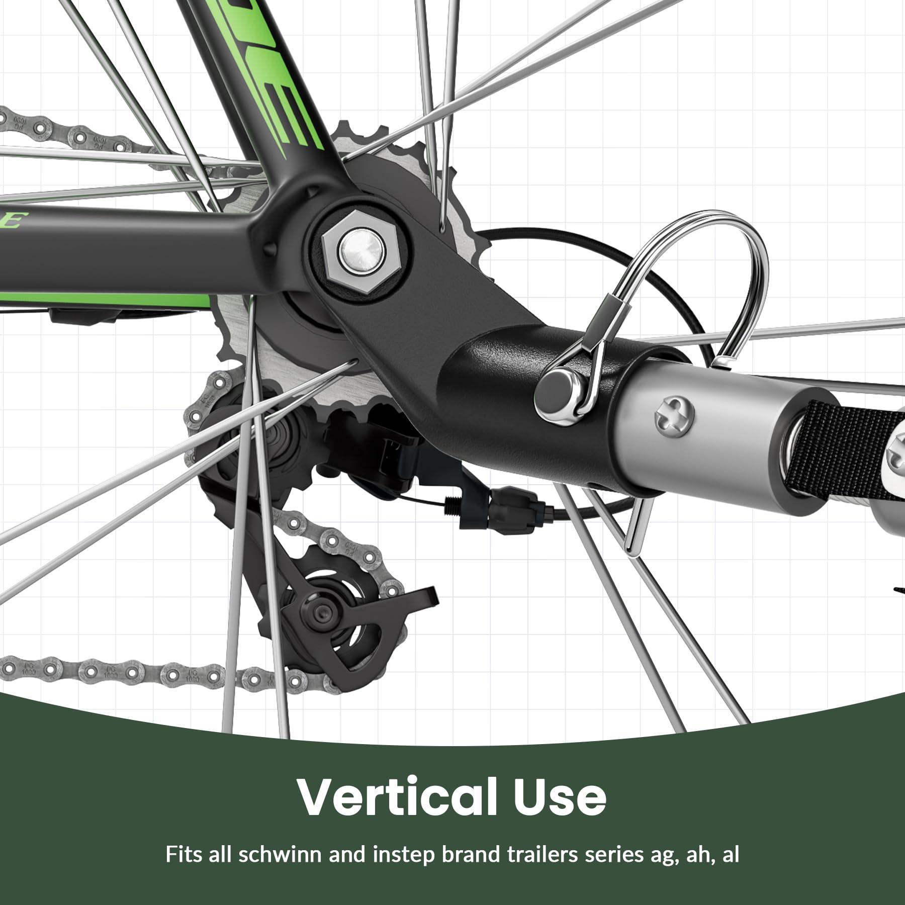 Titanker Titanker Upgraded Bike Trailer Hitch for Schwinn, Bike Trailer Coupler Bike Trailer Attachment for Instep, Bike Trailer Adapter for Cargo Trailer (1 PC-Black)