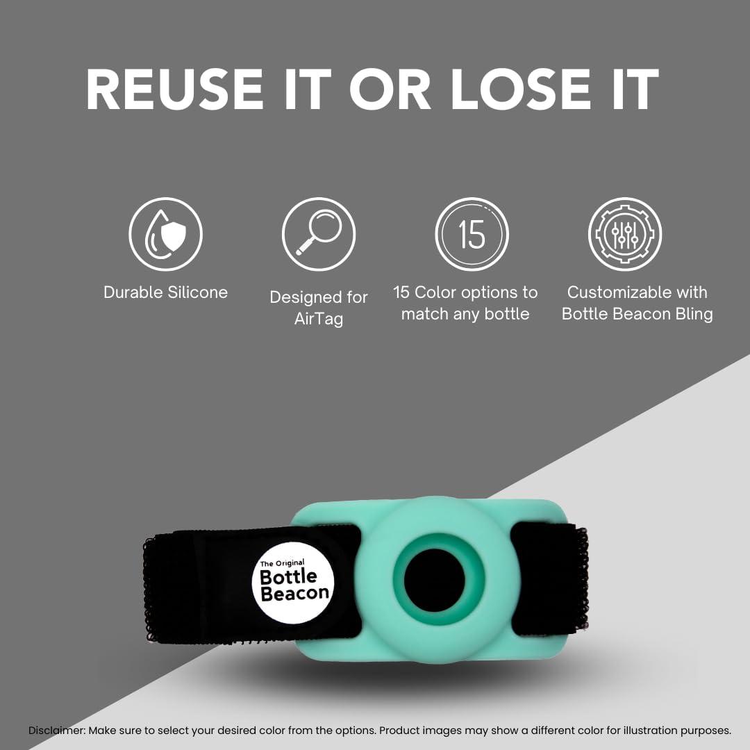 Bottle Beacon Bottle Beacon AirTag Holder for Water Bottles (Mint) - Water Bottle Tracker for Busy Moms | Great for Kids, Travel, and Active Parents