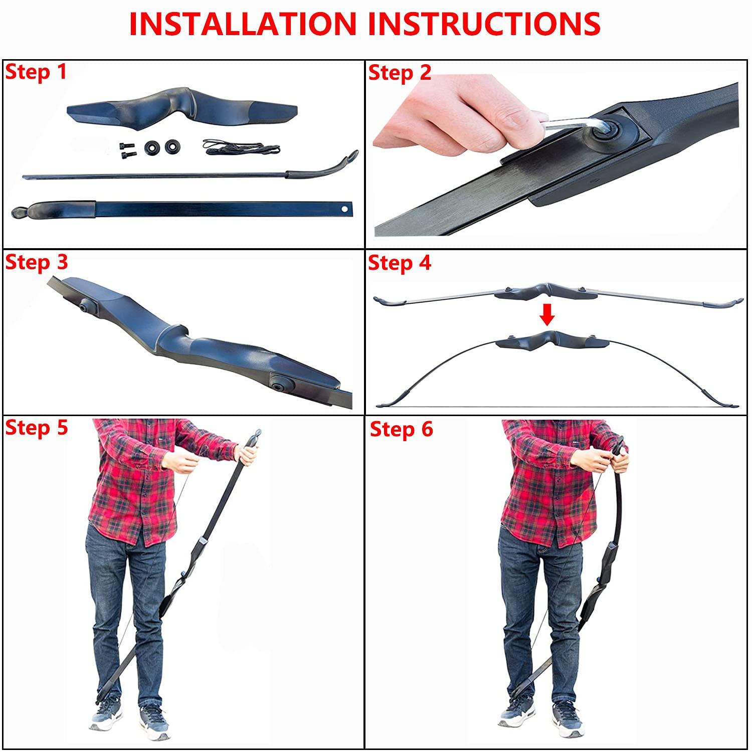 Monleap Monleap Archery Takedown Recurve Bow and Arrows Set for Adults 53" Right Hand Long Bow Kit for Beginner Hunting Shooting Practice 30-40lb (30 Pounds)