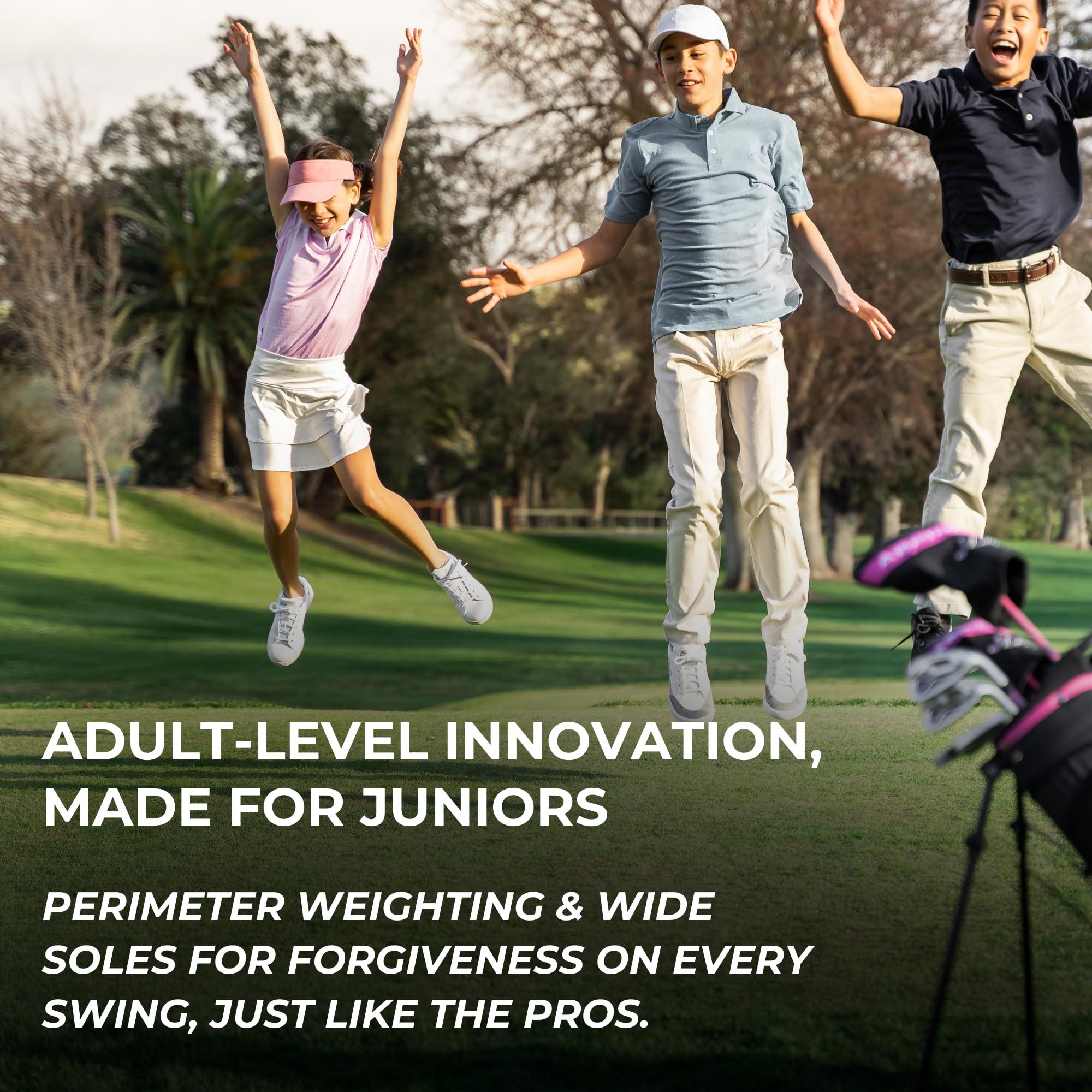 Precise Precise XD-J Junior Complete Golf Club Set for Children Kids - 3 Age Groups Boys & Girls - Right Hand & Left Hand! (Pink Ages 9-12, Left Hand)