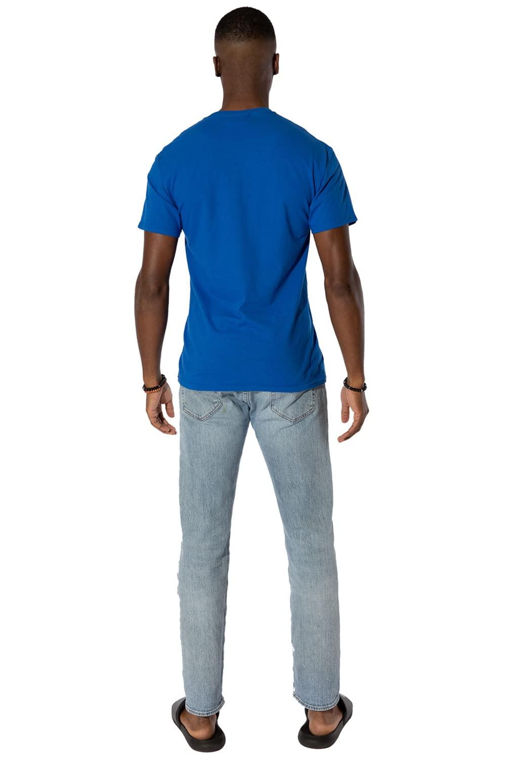 LOGOVISION Monmouth University Official Circle Logo Short Sleeve Mens Cotton T-Shirt,Royal, Small