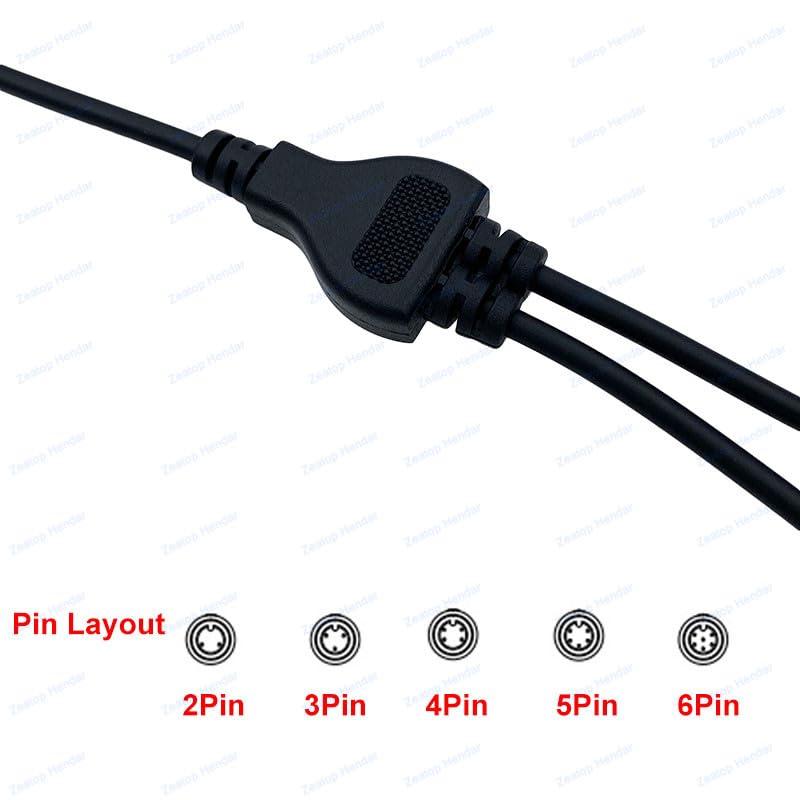 Zeatop Hendar Zeatop Hendar M8 Y Splitter E-Bike Cable 1Male to 2 Female 2 3 4 5 6 Pin Electric Bicycle Plug for Scooter Brake Signal Sensor Wire (3PIN), Black