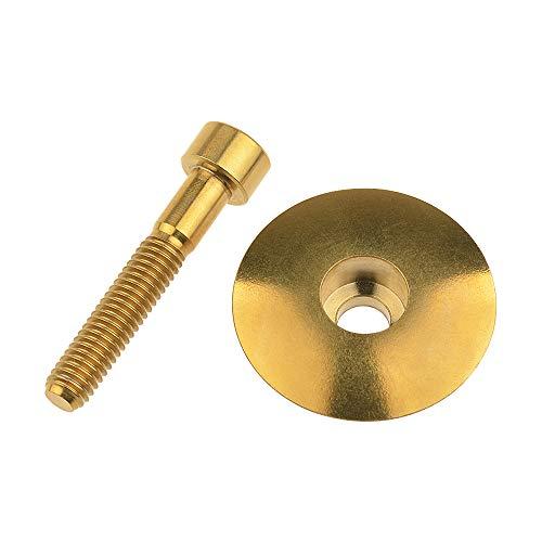 Wanyifa Wanyifa Ti Titanium Headset Stem Top Cap 1-1/8" with Titanium Bolt M6 x 35mm