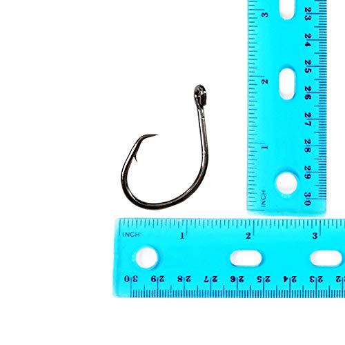 Fish WOW! 50pcs Fishing 4X Strong Offset Circle Hooks - Size 9/0