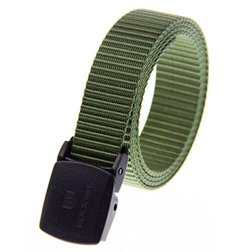 Rockway Rockway Climbing Sturdy Nylon Webbing with YKK POM Plastic Buckle 1.3 Inches Narrow Belt Green (Medium)