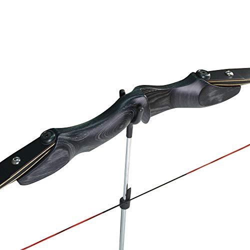 ZSHJG ZSHJGJR Archery 60 Inch Takedown Recurve Bow ILF Bow Riser 30lbs-60lbs Right Handed Traditional Bow Hunting Longbow Adult and Beginner Bow Target Practice Longbow (30lbs, Black Bow)