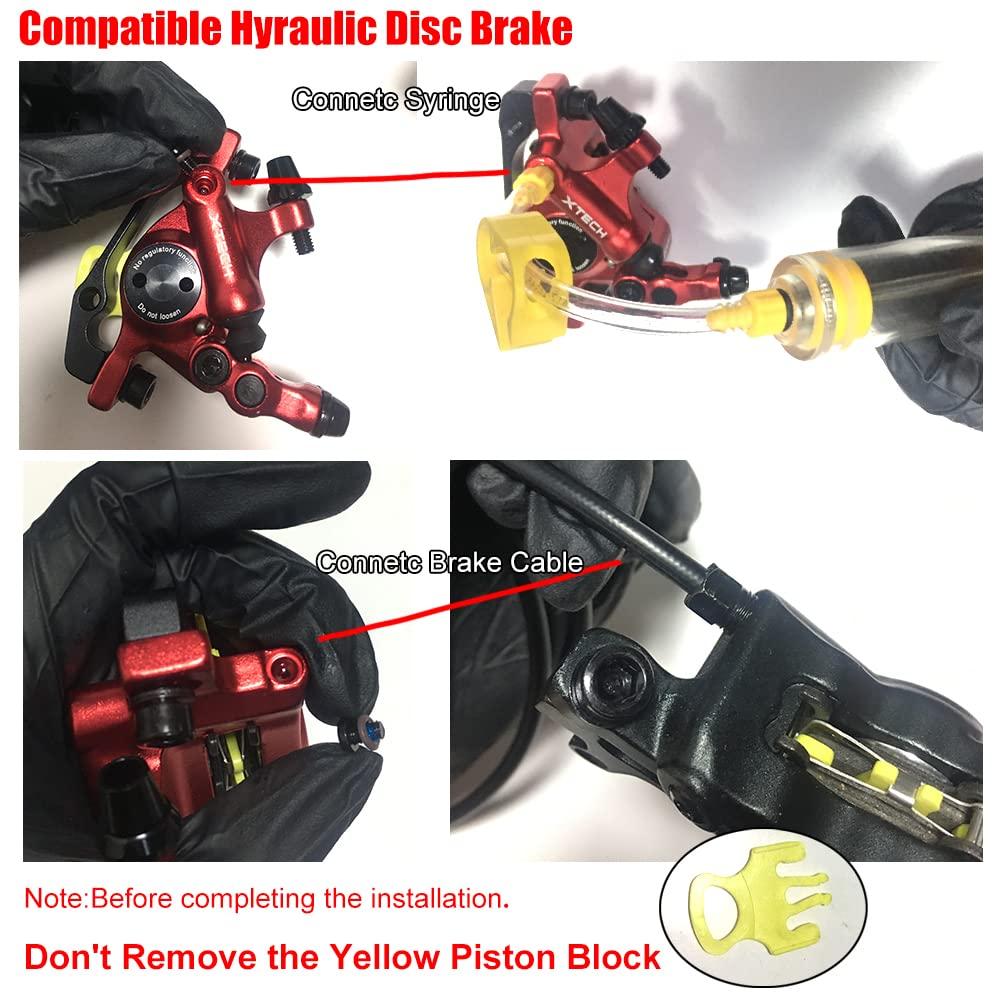 catazer catazer MTB Road HB-100 MTB Road Line Pulling Hydraulic Disc Brake Calipers Front & Rear Mountain Bike Disc Brake E-Bike Disc Brake (1 Pcs Red Front)