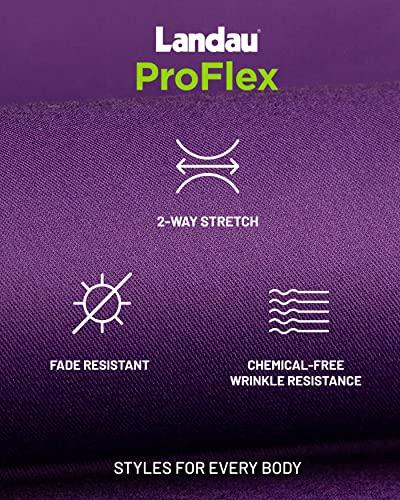 Landau Landau Proflex Tailored Fit Stretch 3-Pocket Mock Wrap Scrub Top for Women 4161 Black