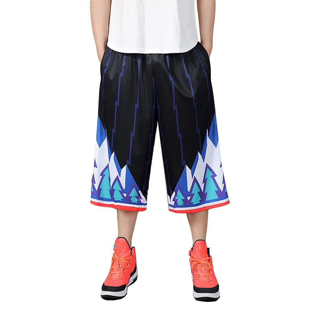 XYGJZ Long Basketball Shorts Men Big and Tall 3X Summer Activewear Casual Mens Workout Black Summer Wear(21506Black,3XL)