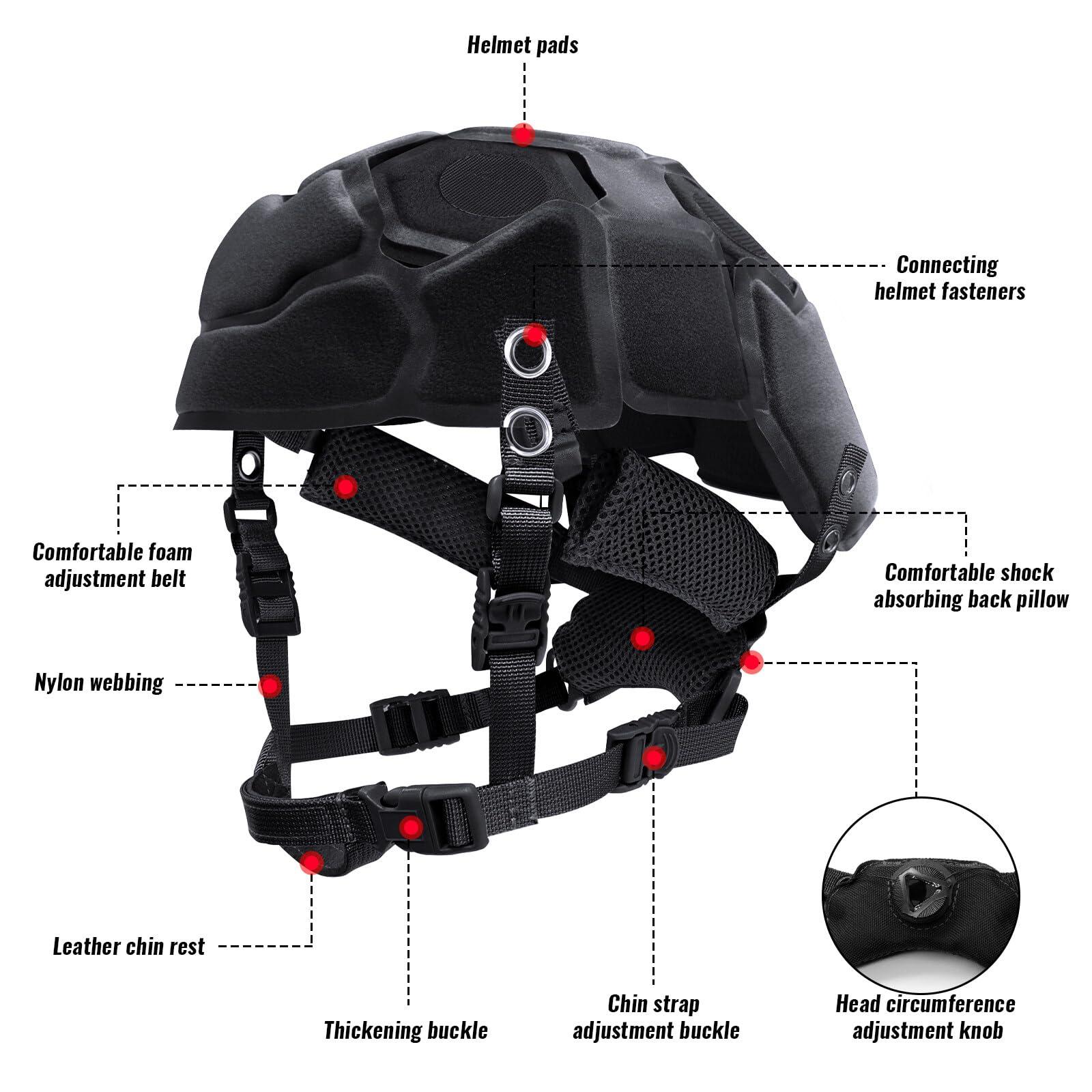 Yzpacc Yzpacc 2set Tactical Helmet Pads and Helmet Chin Strap Replacement Adjustable for Tactical Fast MICH ACH Bump FMA EXF Helmet Replacement Accessories Kit