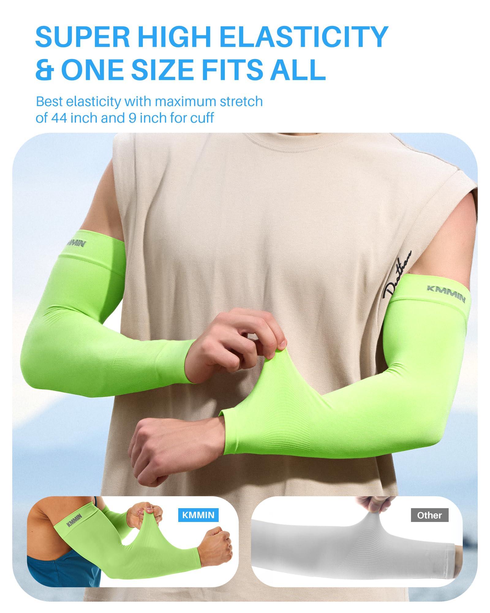KMMIN KMMIN Arm Sleeves, UV Protection Sleeves for Driving Cycling Golf Basketball Cooling Arm Sleeves UPF 50 Sunblock Protective Gloves for Men Women Adults Covering Tattoos (Navy+White+Green+Beige)