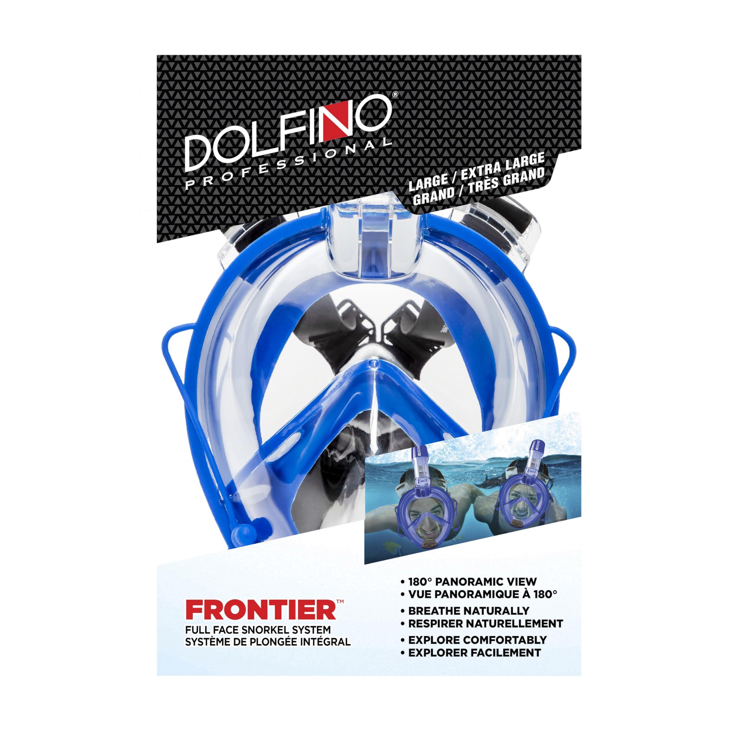 Dolfino Pro Dolfino Pro DPM17478LBLC Frontier Full-Face Snorkeling Mask - Large/X-Large, Blue