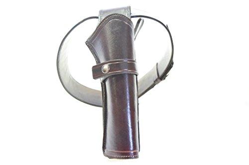 Leathertown USA Gun Holster & Belt Cowboy Western Style Rig .22 Cal Single Drop Holster Standard .22 Barrel Brown Plain Size 34