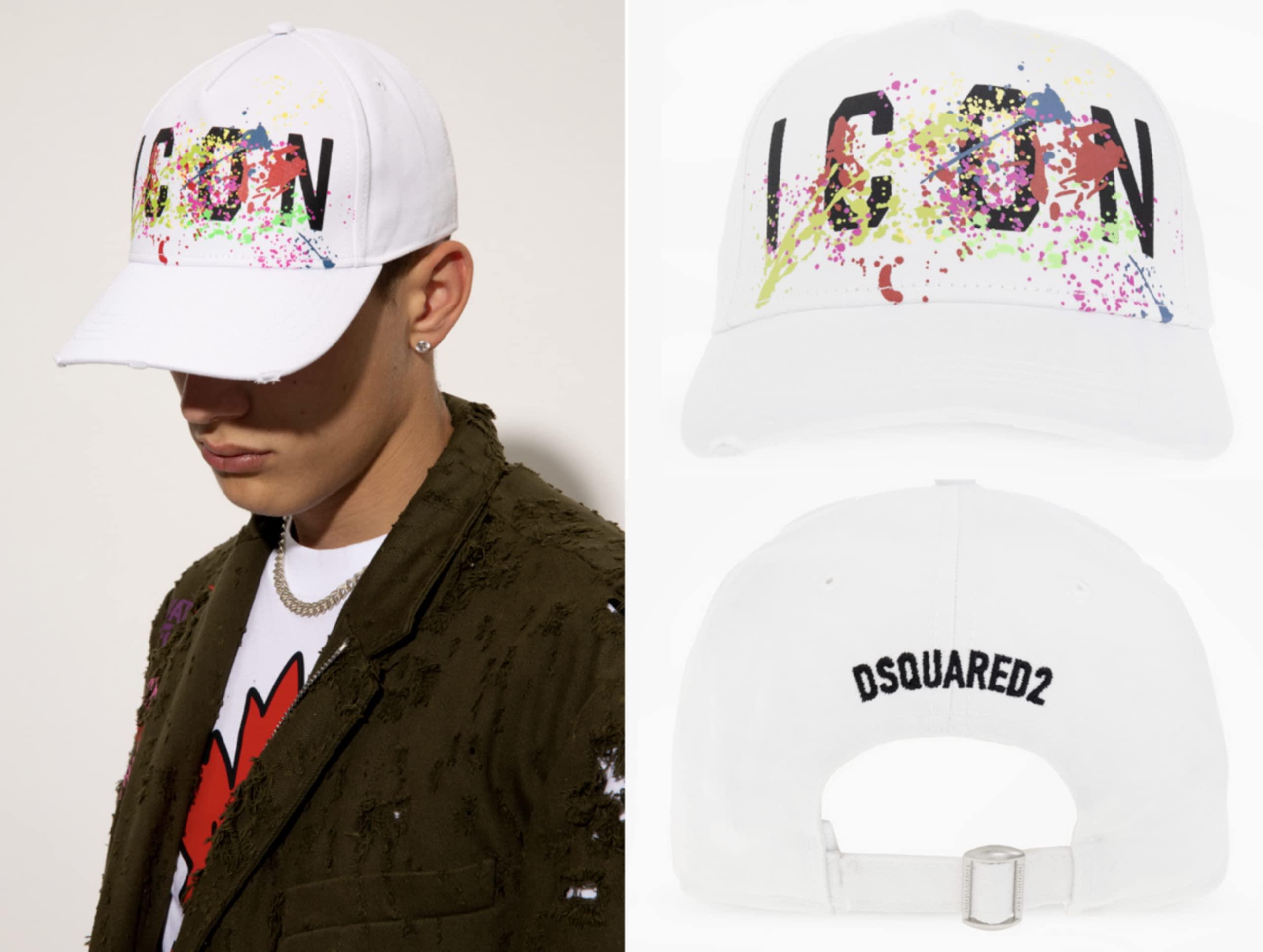 DSQUARED2 DSQUARED2 Men Icon Baseball Cap White