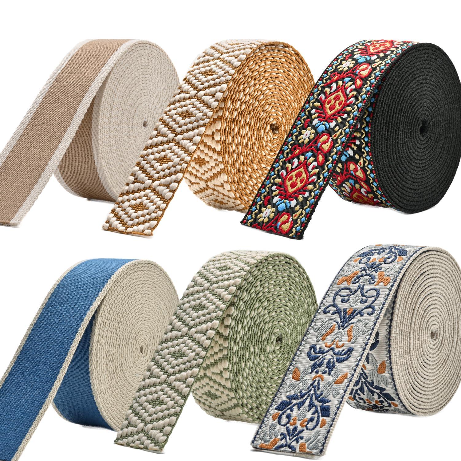 KIMPUDSEN KIMPUDSEN Cotton Webbing, Classic 1.5 Inch 2 Inch Heavy Duty Webbing Straps Perfect for Crafts and Sewing, Purse Strap, Belts