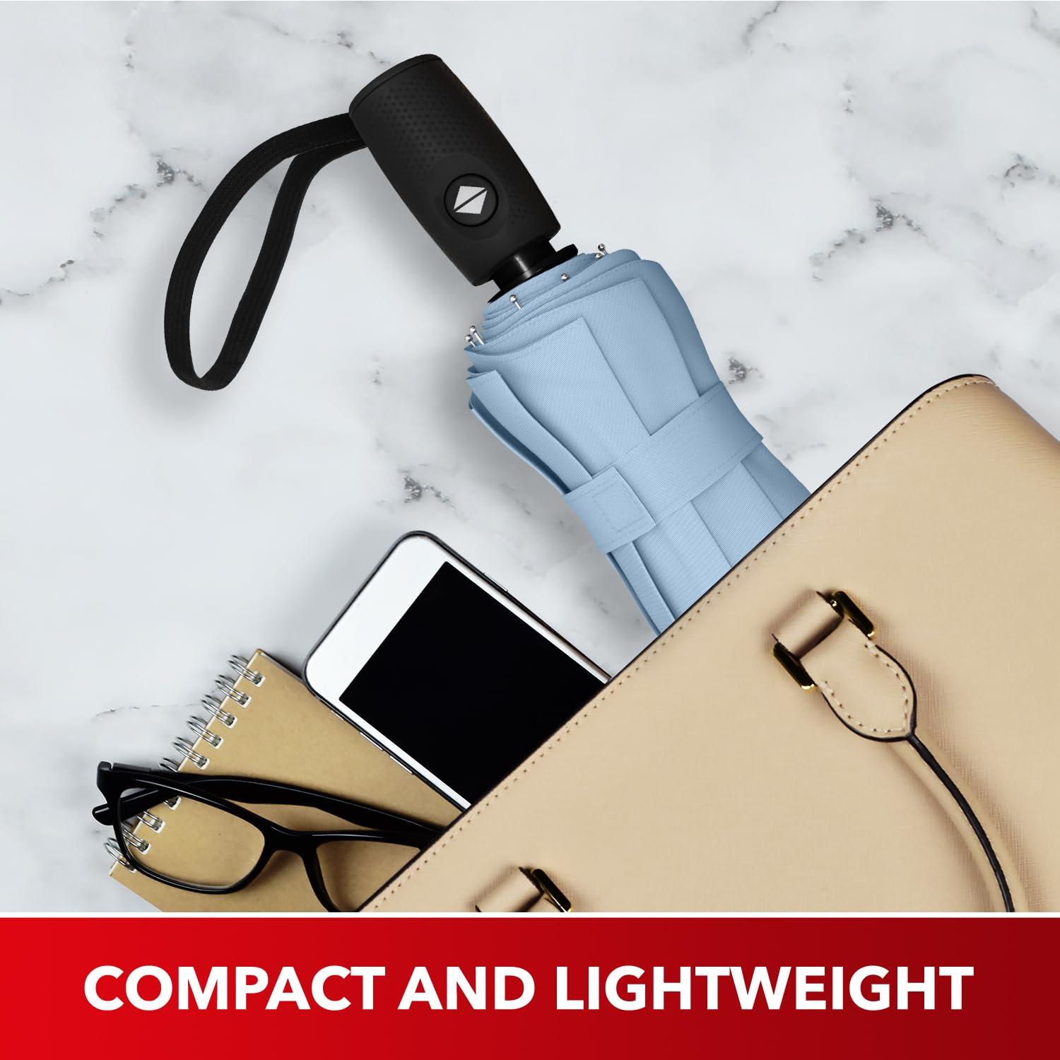 Repel Umbrella REPEL Windproof Travel Umbrella - Compact & Withstands Winds up to 85MPH, Strongest Premium Auto Folding Umbrella for Rain and Sun - Durable, Light & Portable for Women & Men, Fits Backpack & Cars