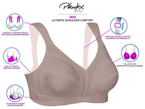 PLAYTEX Playtex Women's 18 Hour Ultimate Shoulder Comfort Wireless Bra US4693