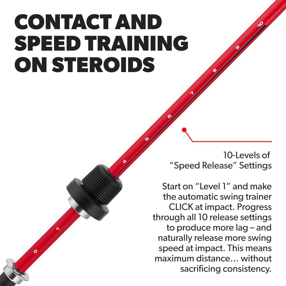 Performance Golf Performance Golf Click Stick - Swing Trainer for Automatic Release I Auditory Feedback I Core Golf Swing Mechanics Improvement (Standard Flex, Right)