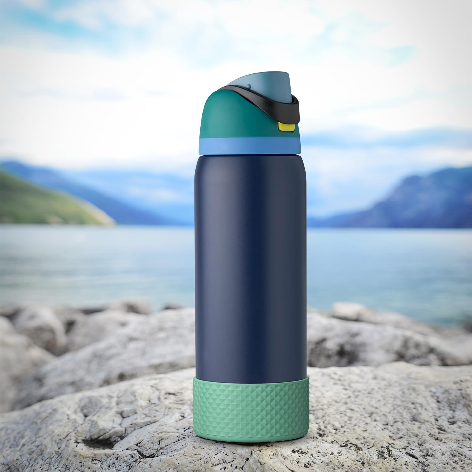 yoelike yoelike Silicone Water Bottle Boot for Owala 40 oz, 2PCS Anti-Slip Protective Sleeve for FreeSip/Twist/Flip, Watter Bottle Accessories, Bottom Bumper Cover, Dishwasher Safe, BPA Free